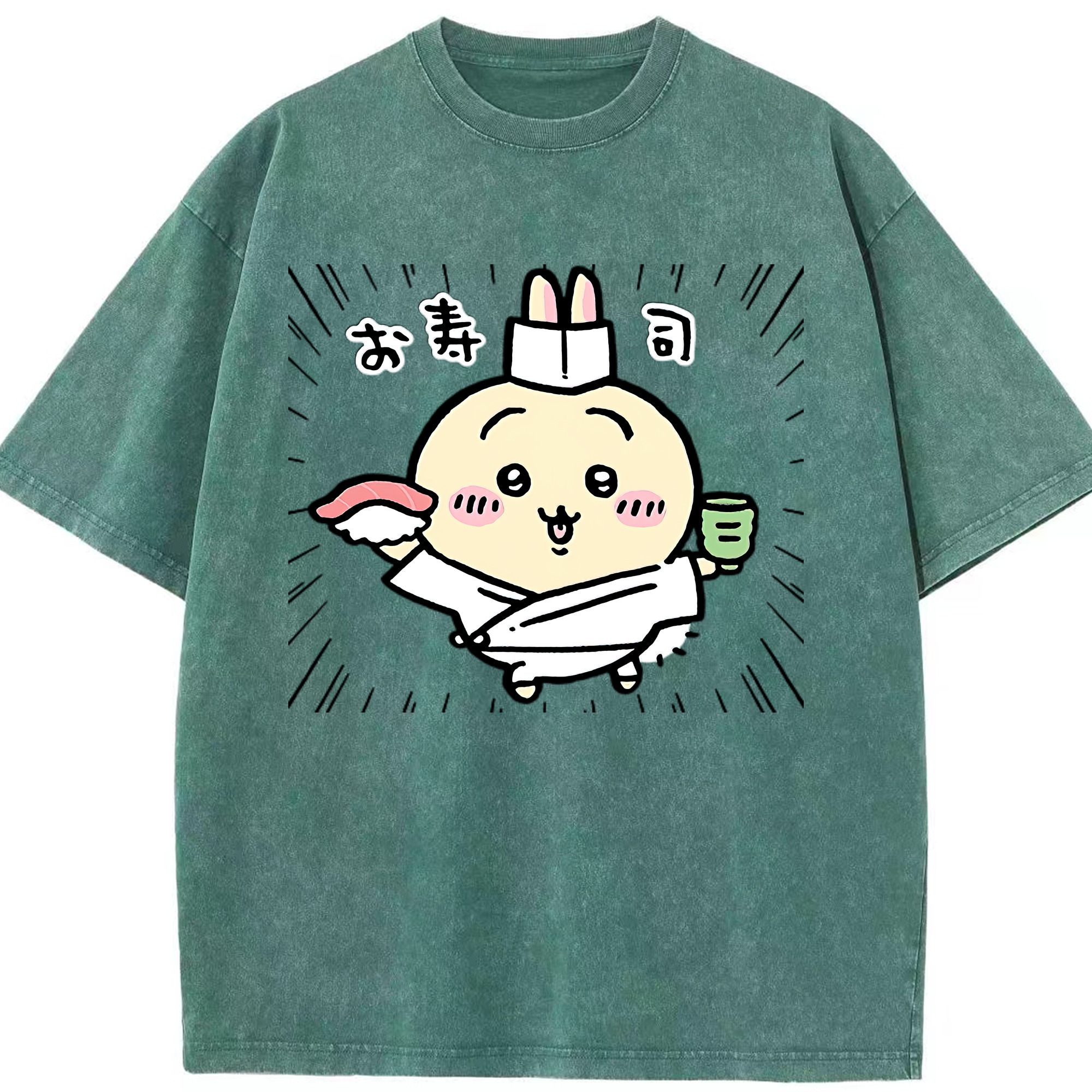 （画像用） ちいかわ うさぎ Chii-kawa usagi 綿100% ヴィンテージ風 半袖Tシャツ（フロントプリント）